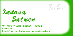 kadosa salmen business card